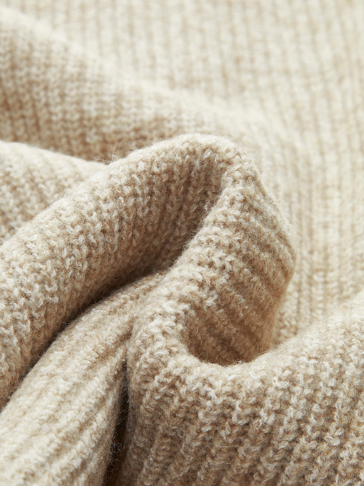 Ensemble pull zippé en laine mélangée