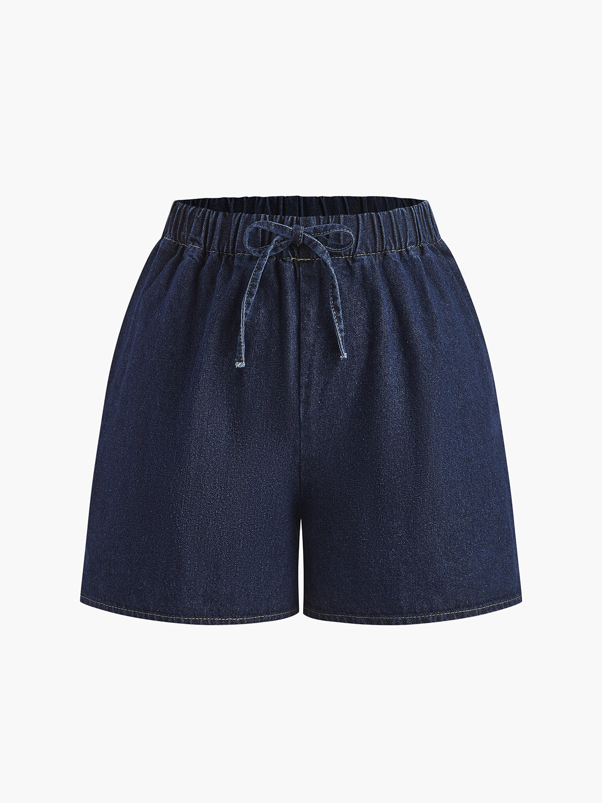 Denim Tie Front Shorts Set