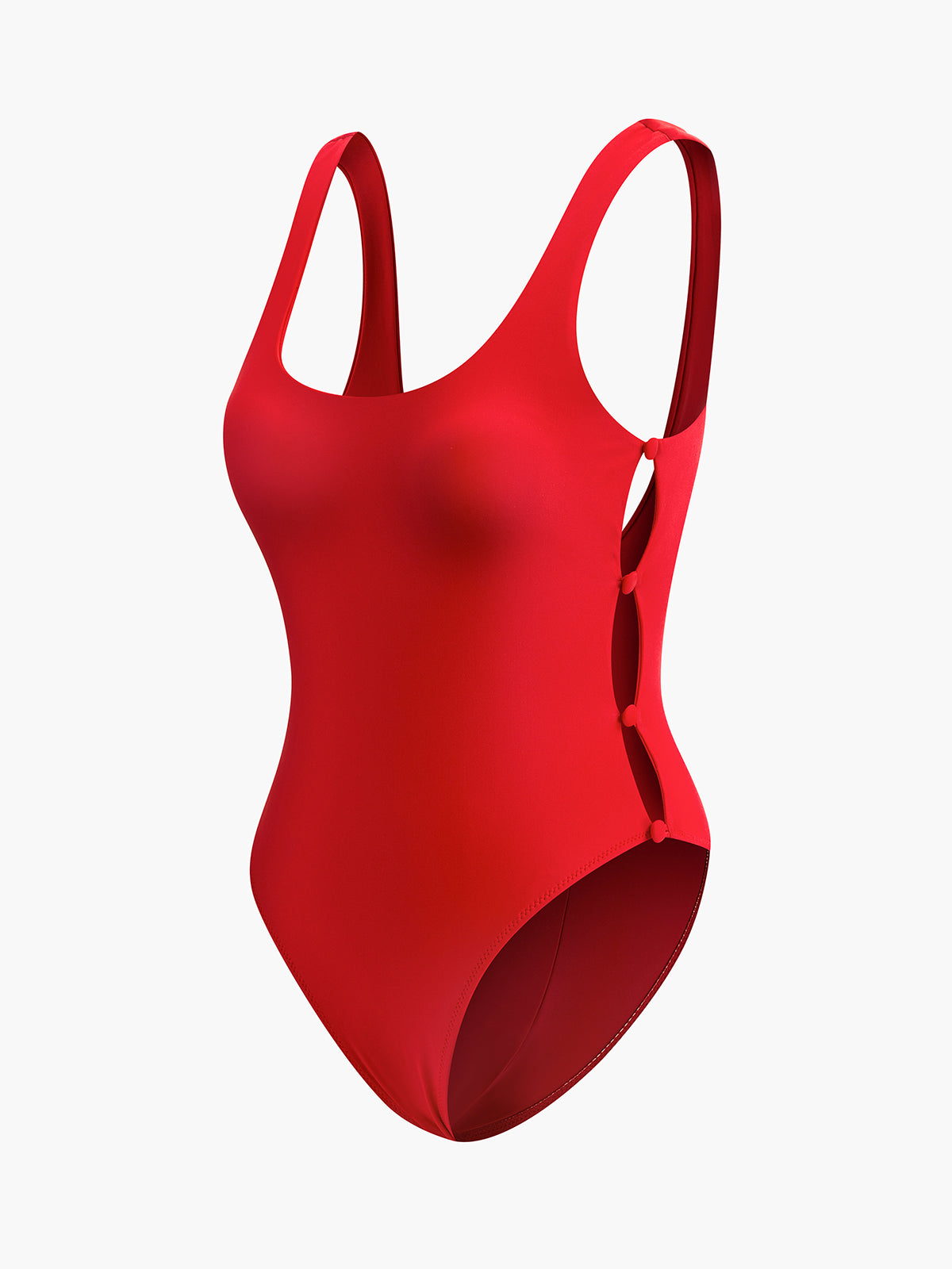 Einteiliger Badeanzug mit seitlichem Knopfausschnitt 