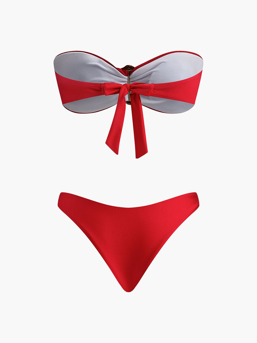 Bandeau-Bikini mit Metall-Detail-Schleife