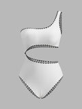 Maillot de bain asymétrique avec découpes