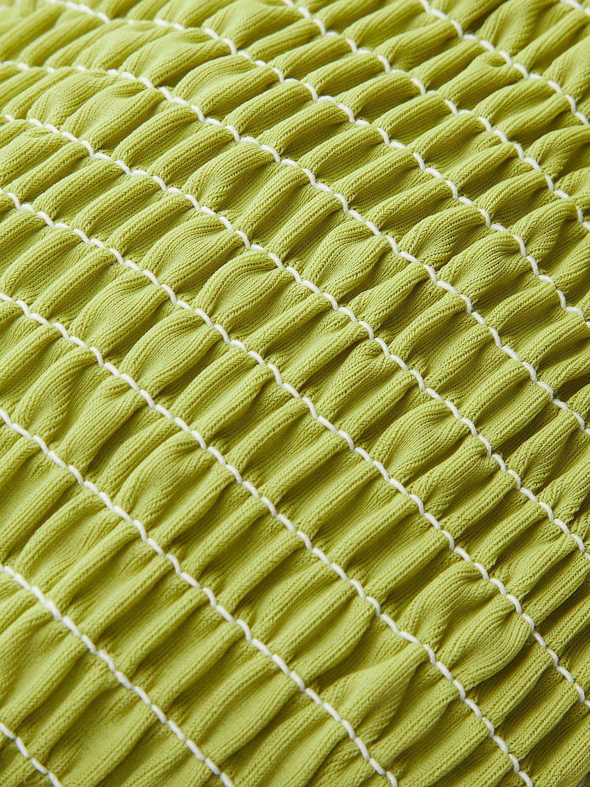 Smocked Triangle Bikini With Tie Straps