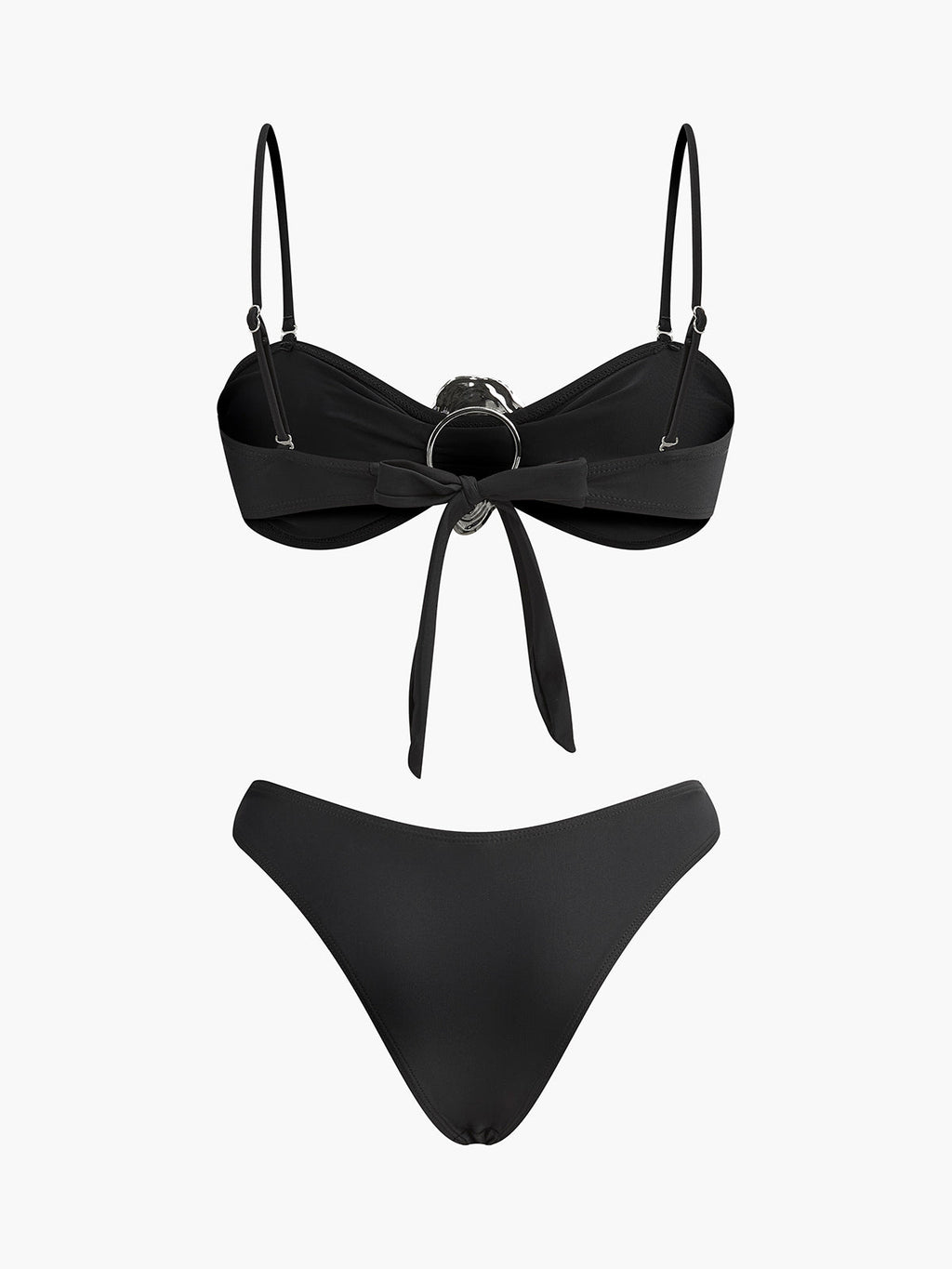 Bikini-Set mit Metallakzenten und Bindedetail vorne