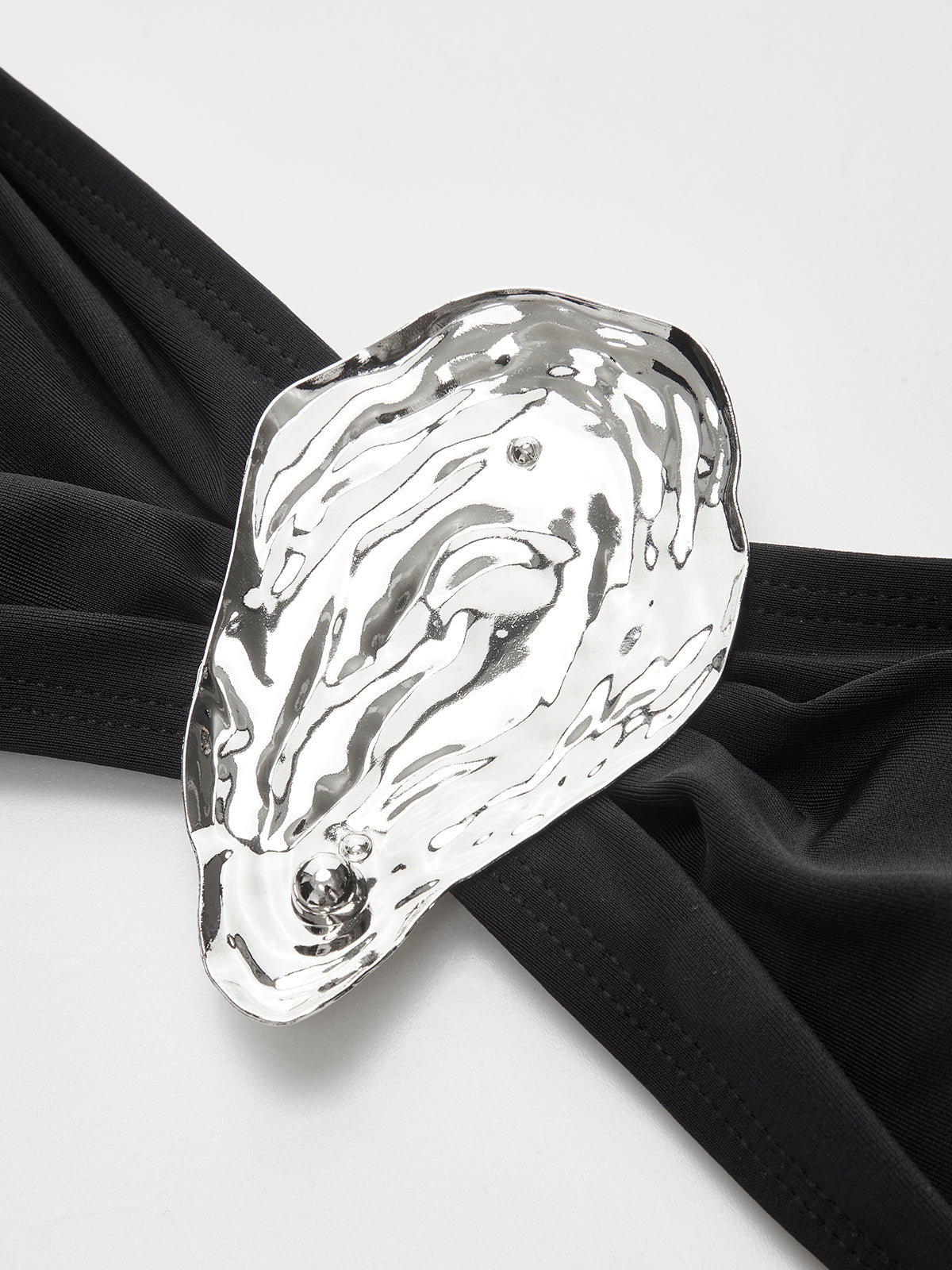 Metal Accent Tie-Front Bikini Set