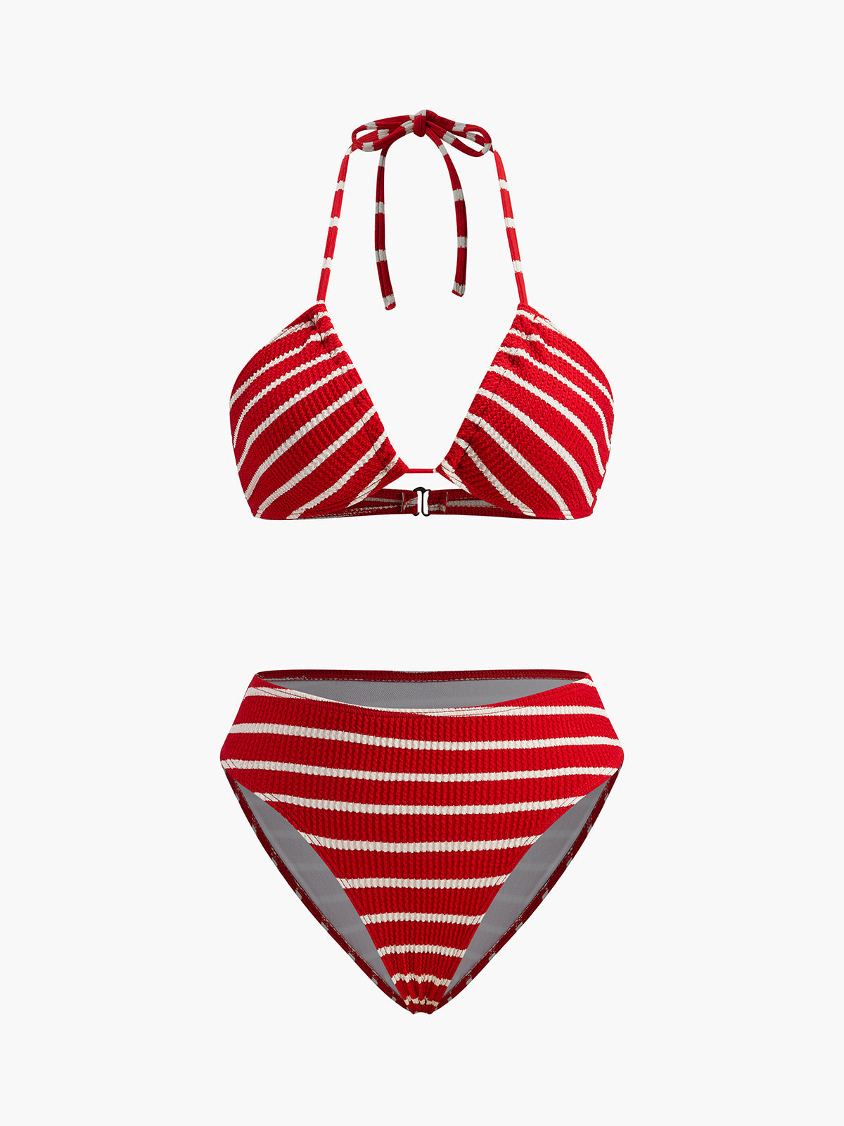 Gestreifter Bikini mit passender Shorts
