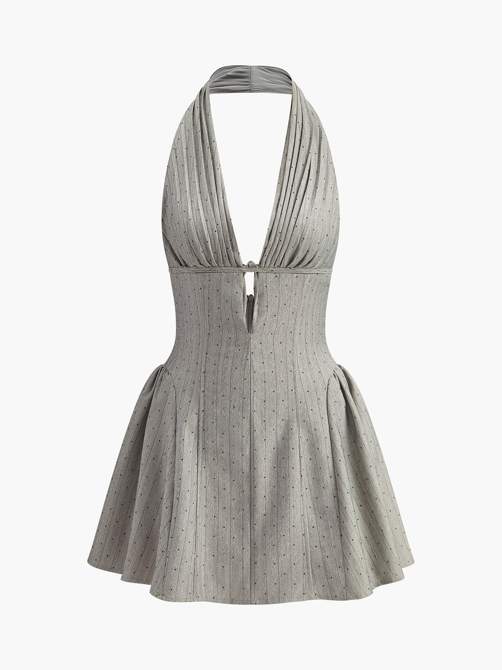 Rückenband-Neckholder-Plisseekleid