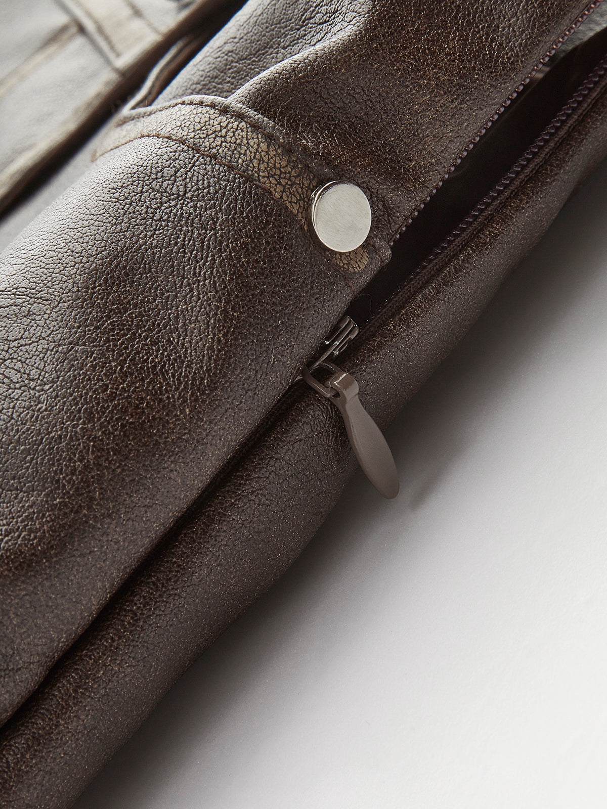 Rock aus Kunstleder mit Knopftasche 