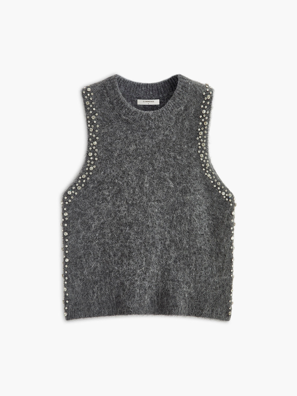 Westenpullover aus Wollgemisch mit Perlenstickerei