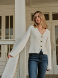 Cardigan en V à boutons métalliques