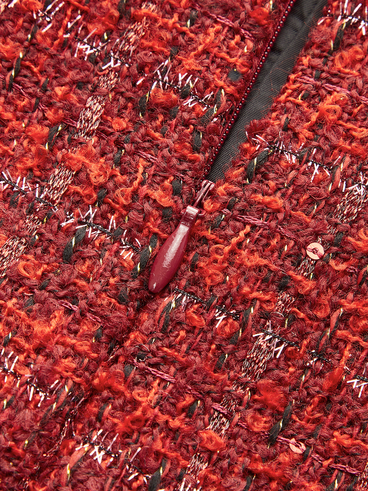 Tweedrock mit Reißverschluss, mittelhoch geschnitten 