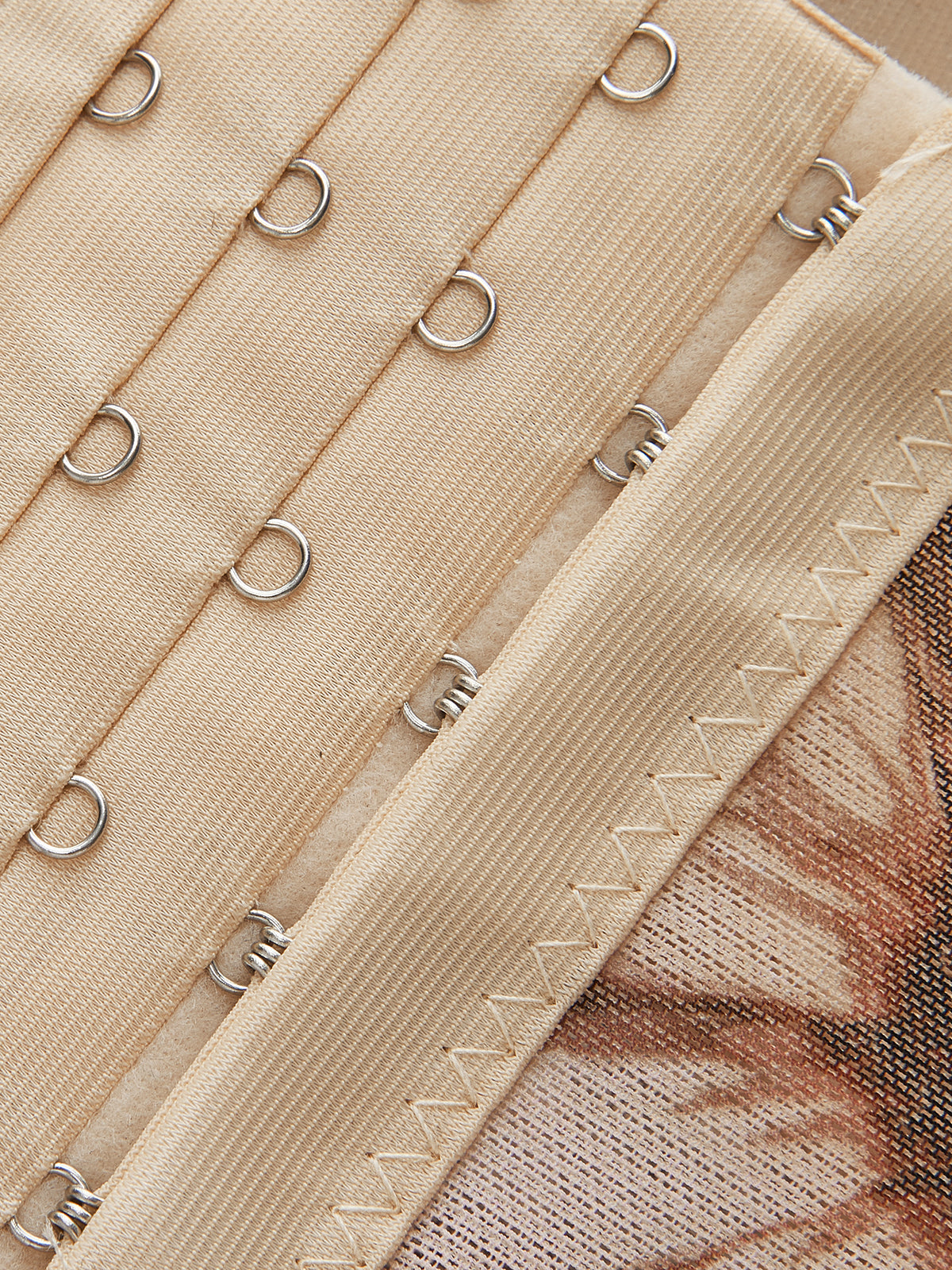 Semi-Sheer Floral Print Sweetheart Corset