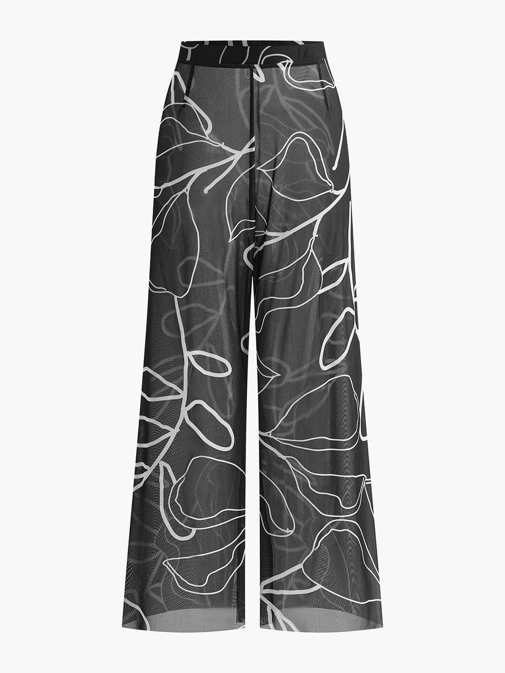 Transparente bedruckte weite Strandhose