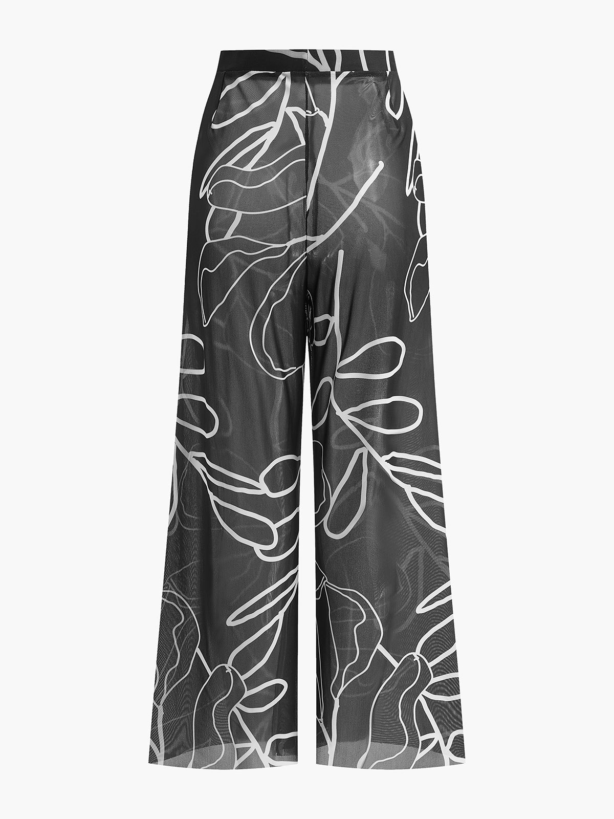 Transparente bedruckte weite Strandhose