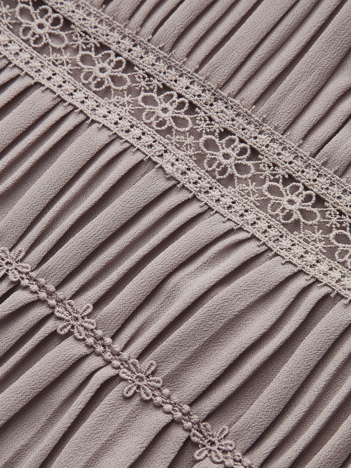 Semi-Sheer Button Pleated Chiffon Blouse