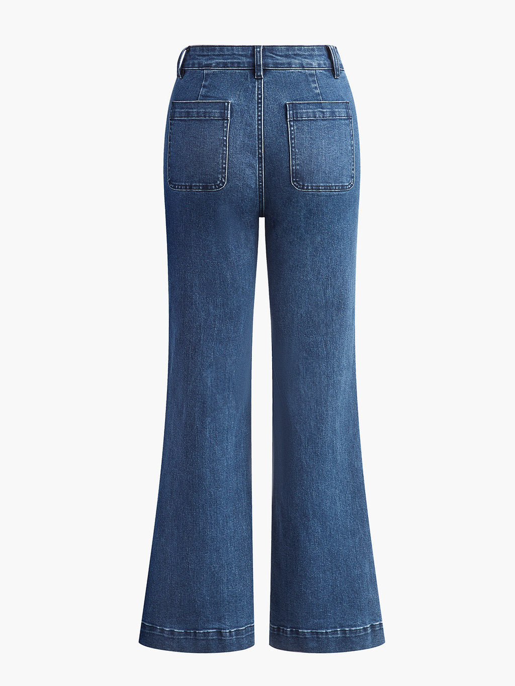 High-Waist Weit geschnittene Jeans mit Taschendetail