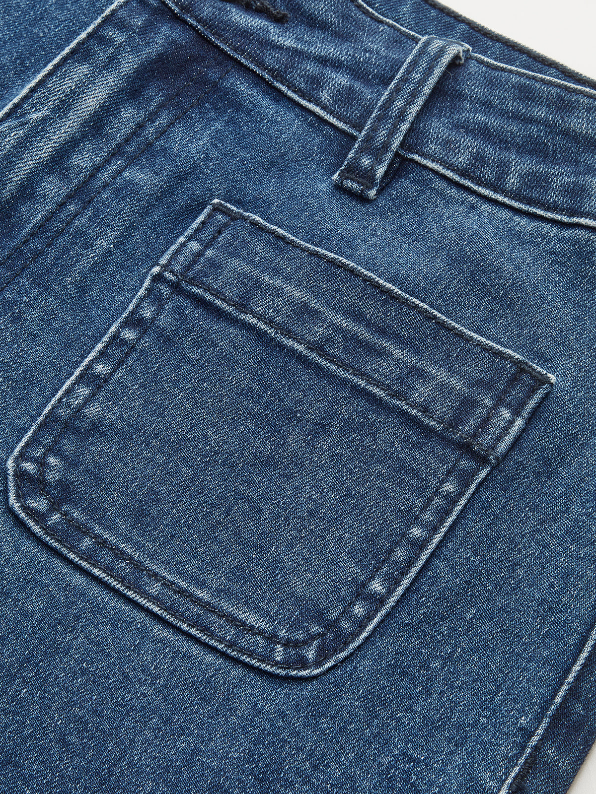High-Waist Weit geschnittene Jeans mit Taschendetail