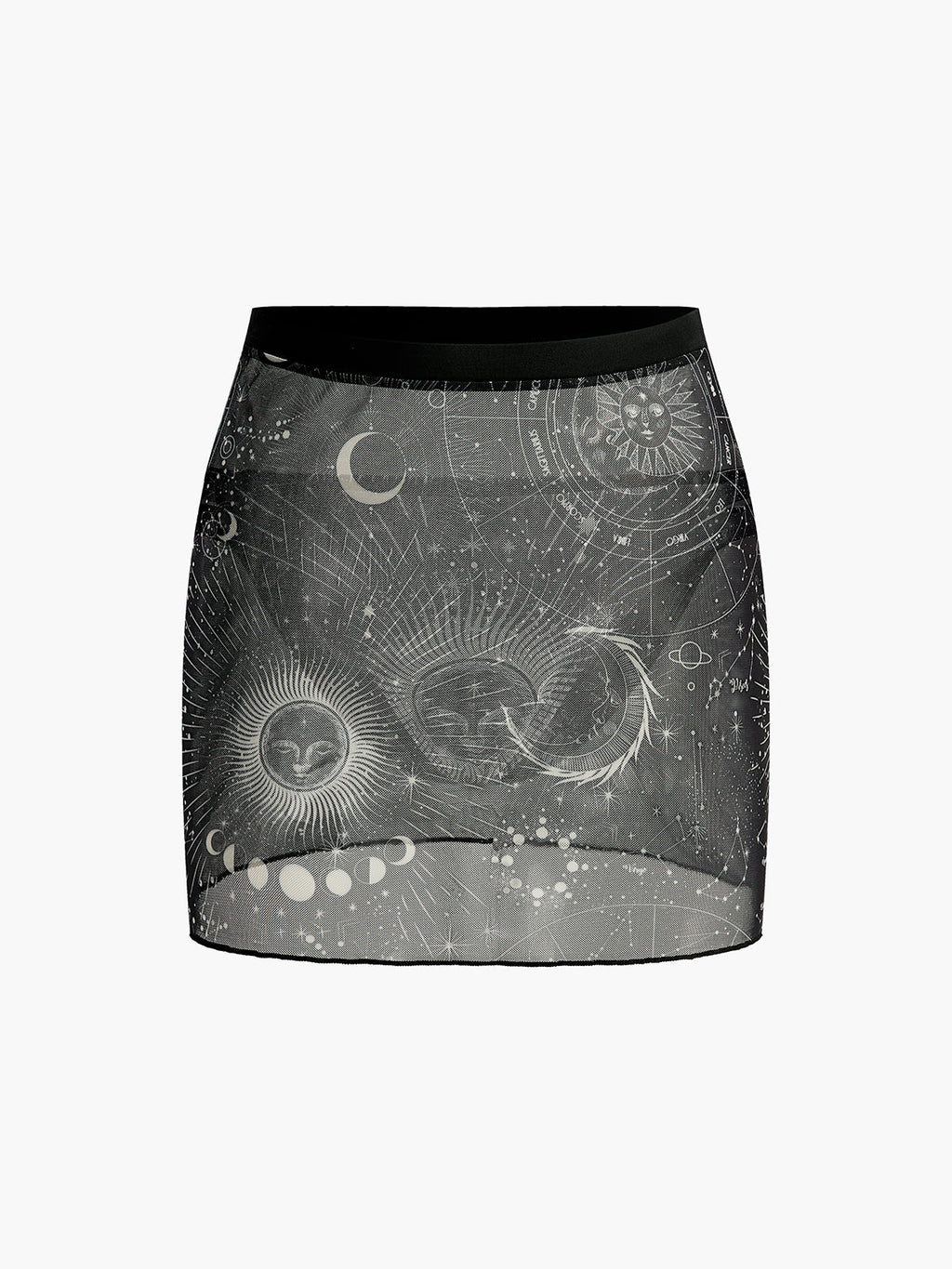 Astrologie-Druck transparenter Rock
