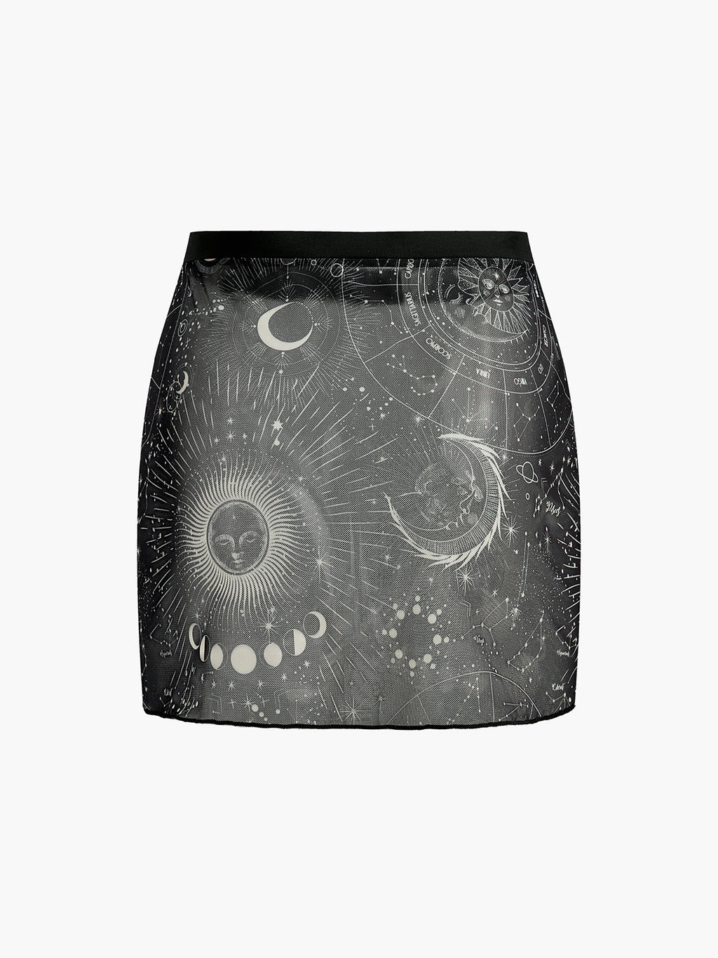 Astrologie-Druck transparenter Rock