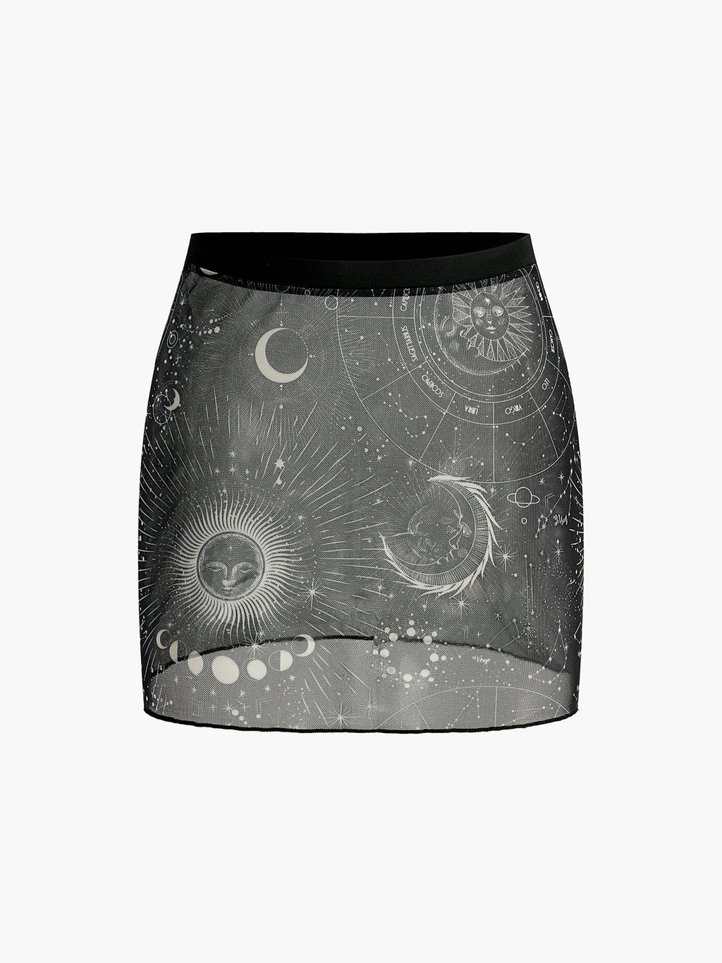 Astrologie-Druck transparenter Rock