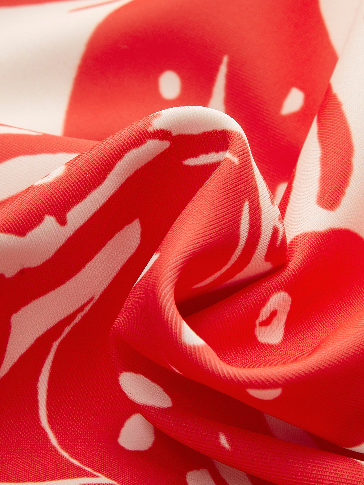 Badeanzug mit tropischem Muster und V-Ausschnitt 