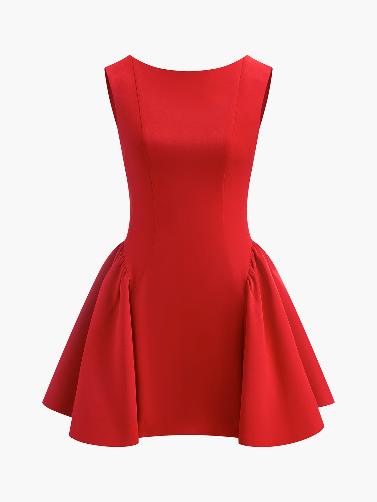 Robe évasée sans manches et dos nu 