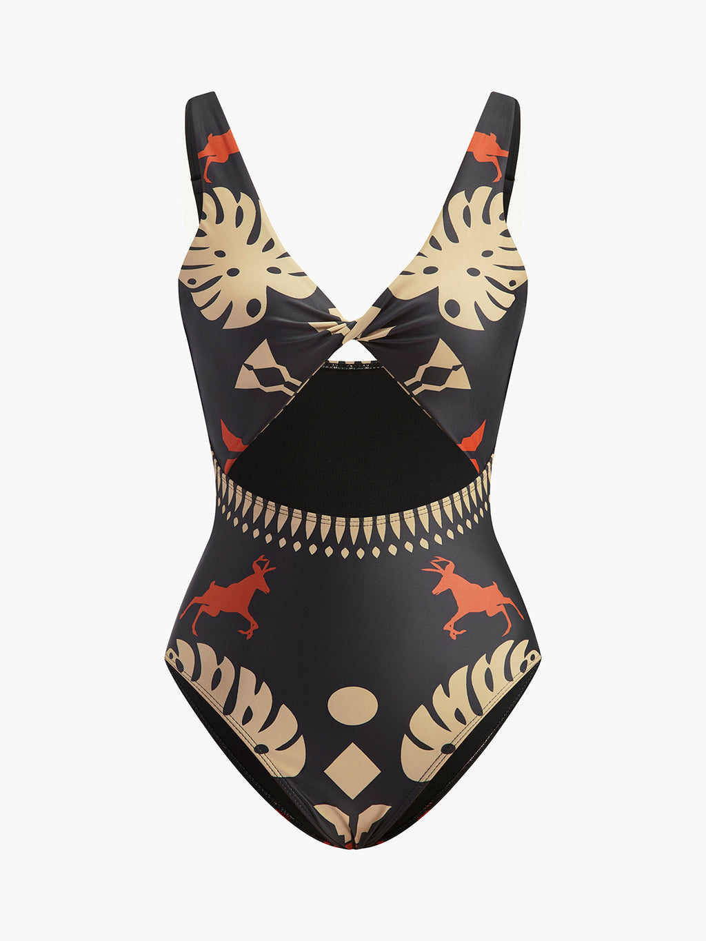 Maillot de bain une pièce imprimé avec découpes