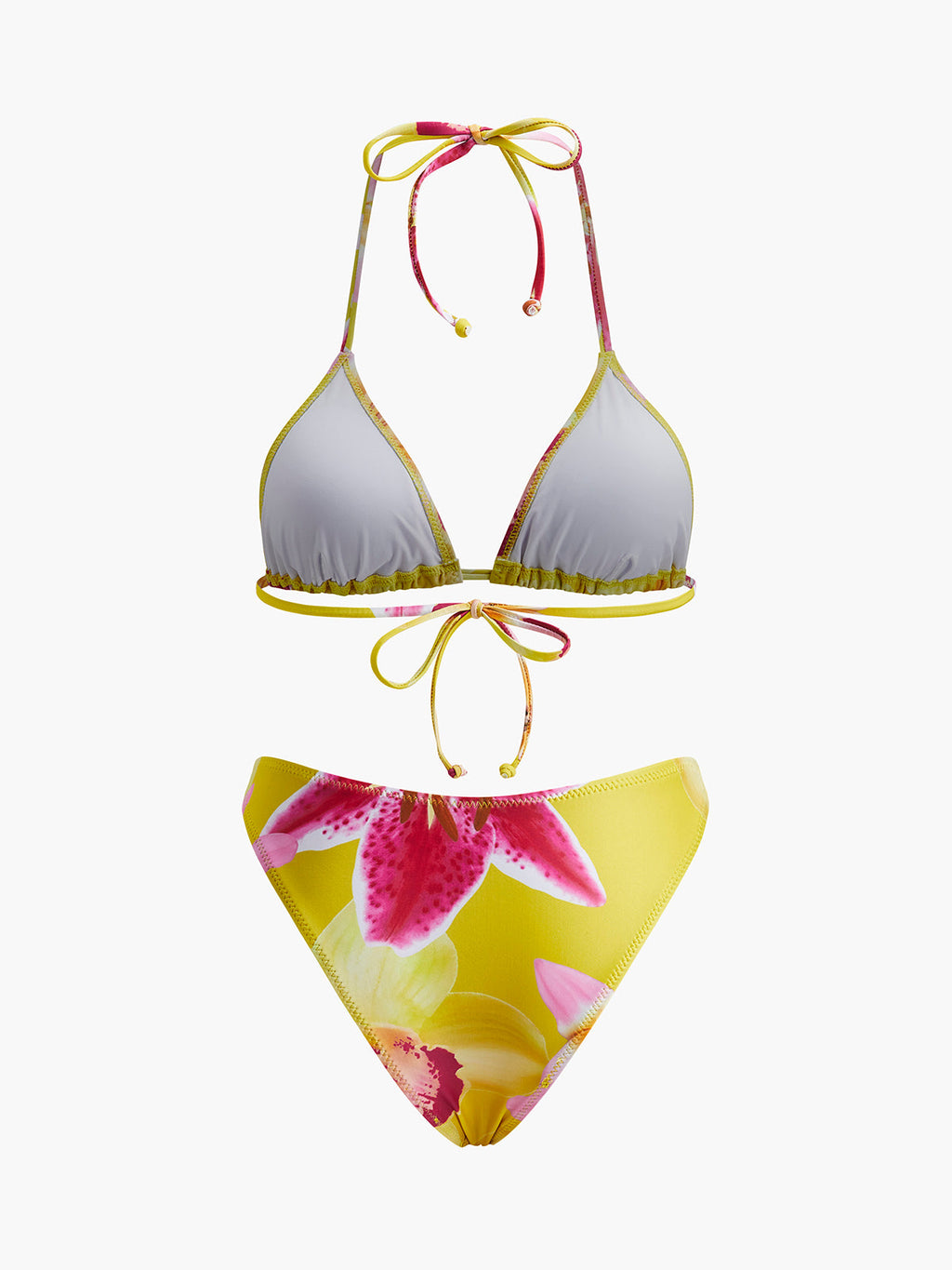 Bikini-Set mit Blumenmuster und Bindedetail am Hals