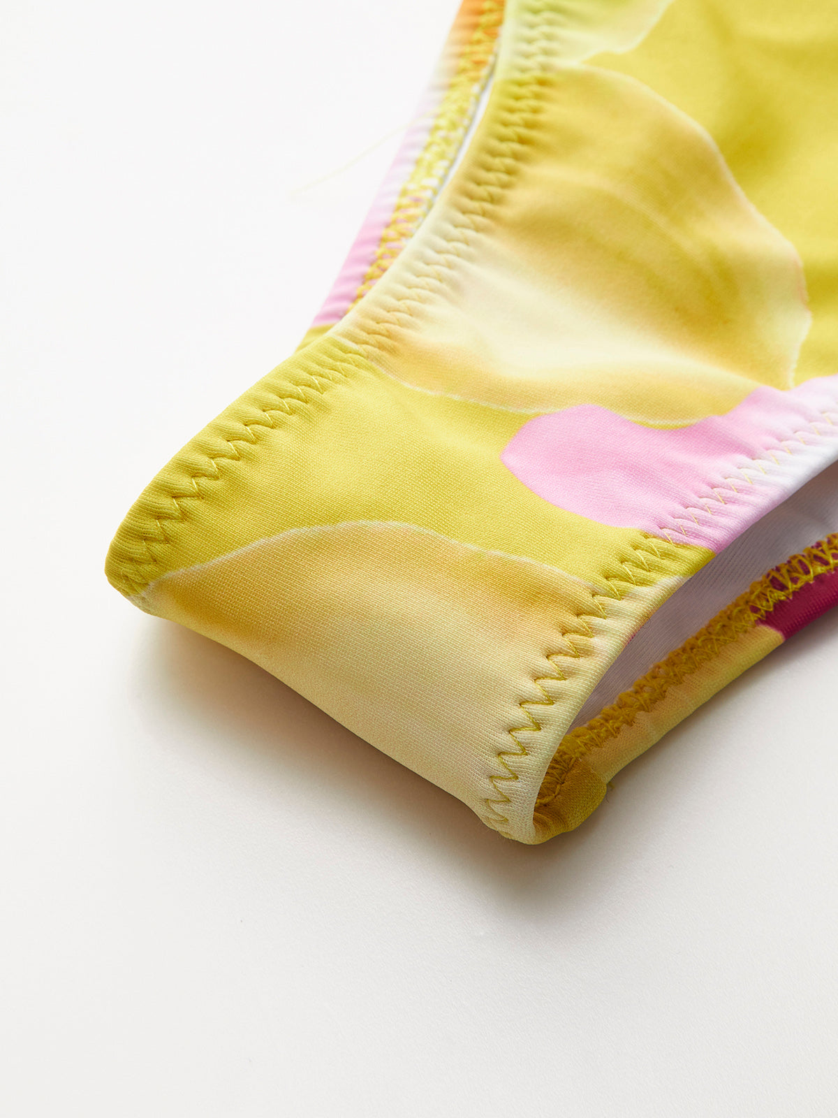 Jersey-Bikini-Set mit Blumenmuster und Bindekragen