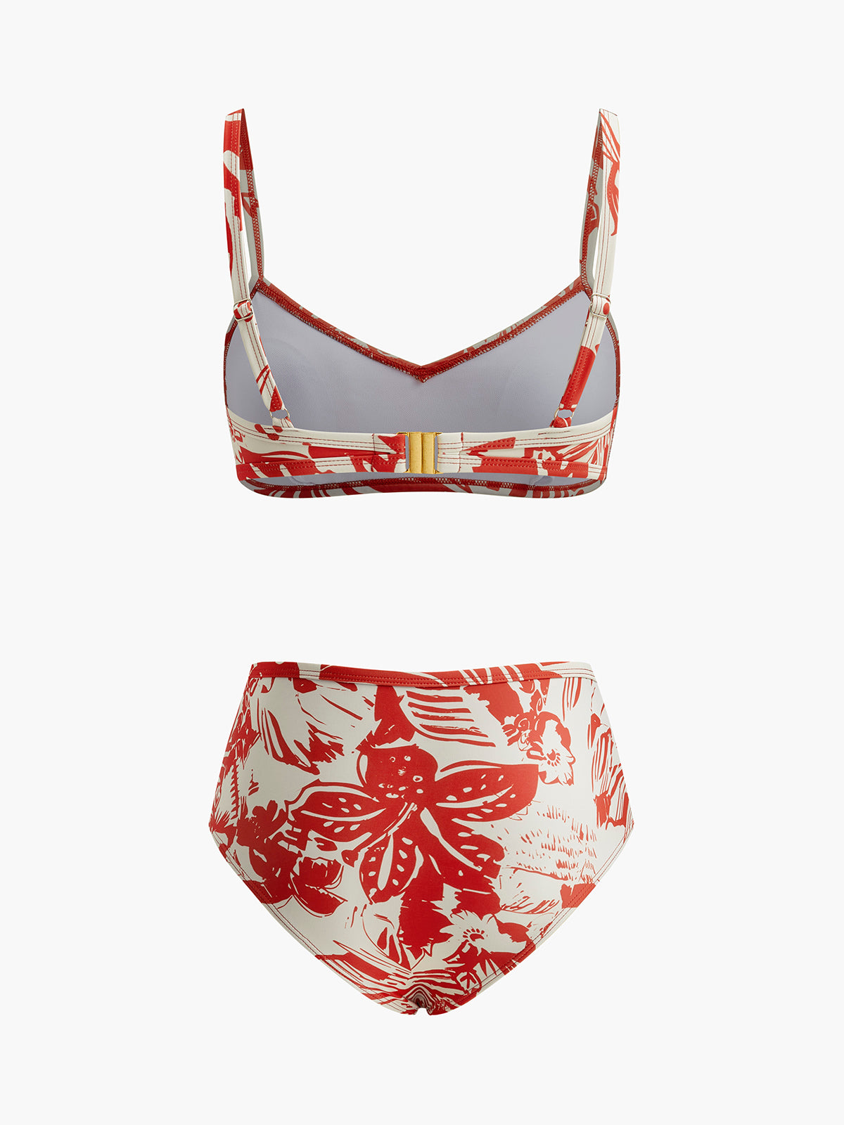 Bikini-Set mit tropischem Print und Metallverschluss 