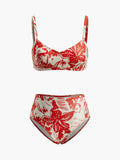 Ensemble de bikini à imprimé tropical avec fermoir en métal