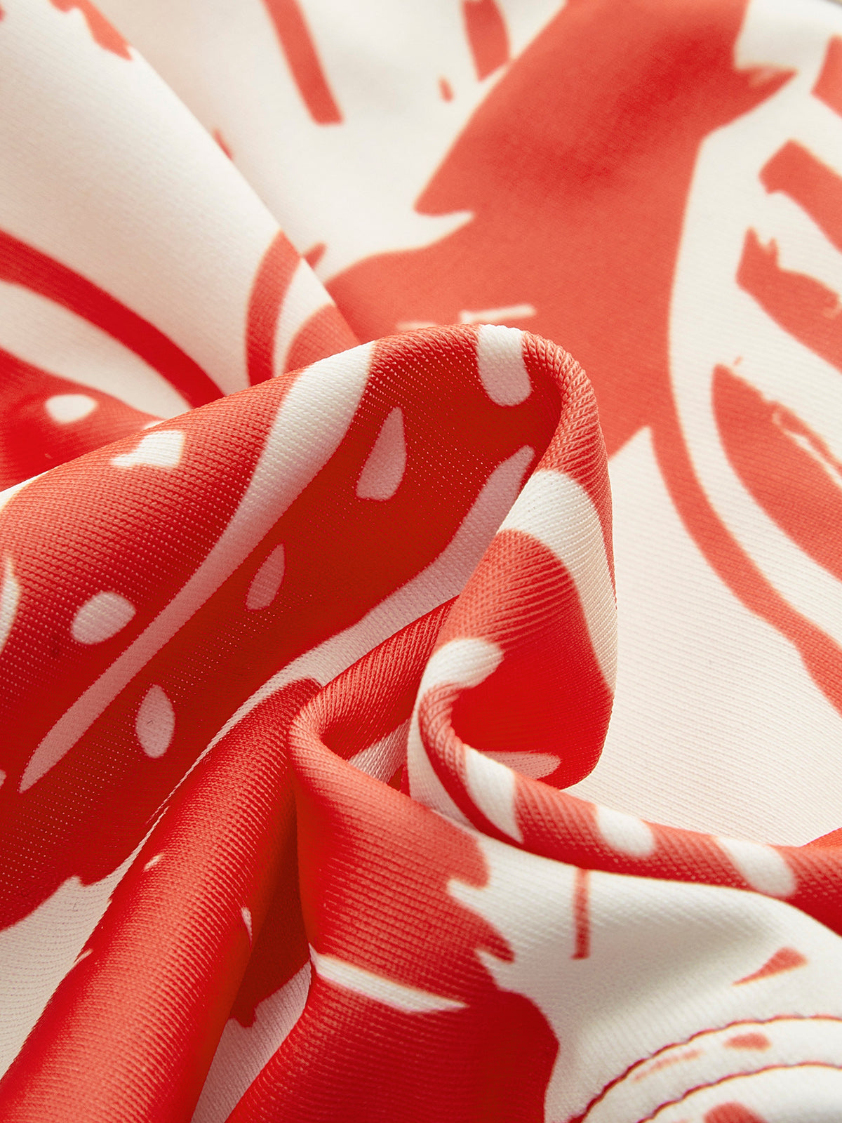 Bikini-Set mit tropischem Print und Metallverschluss 