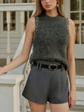 Westenpullover aus Wollgemisch mit Perlenstickerei
