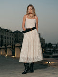 Geblümtes Jacquard-Maxikleid