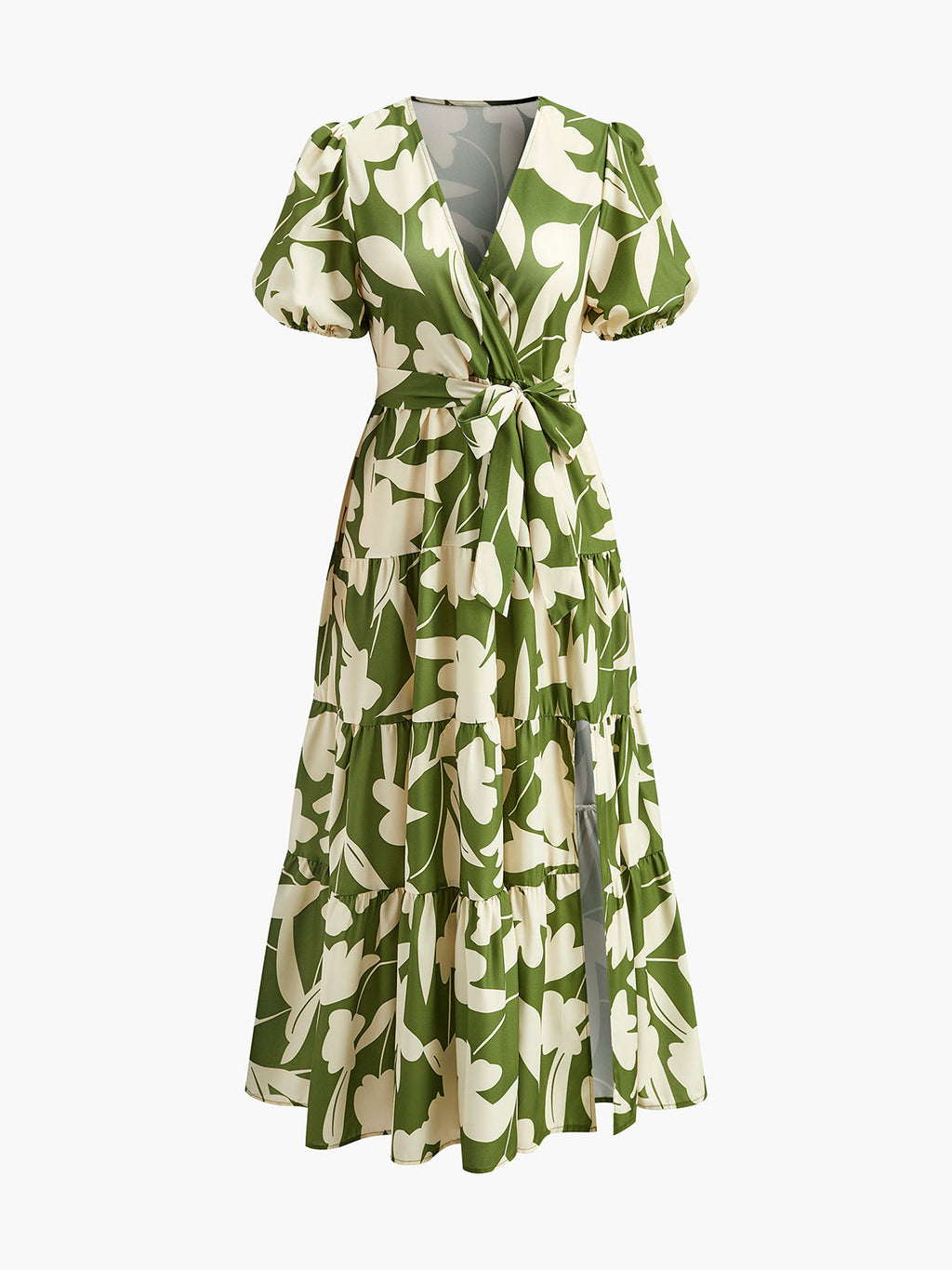 Robe ceinturée à imprimé floral