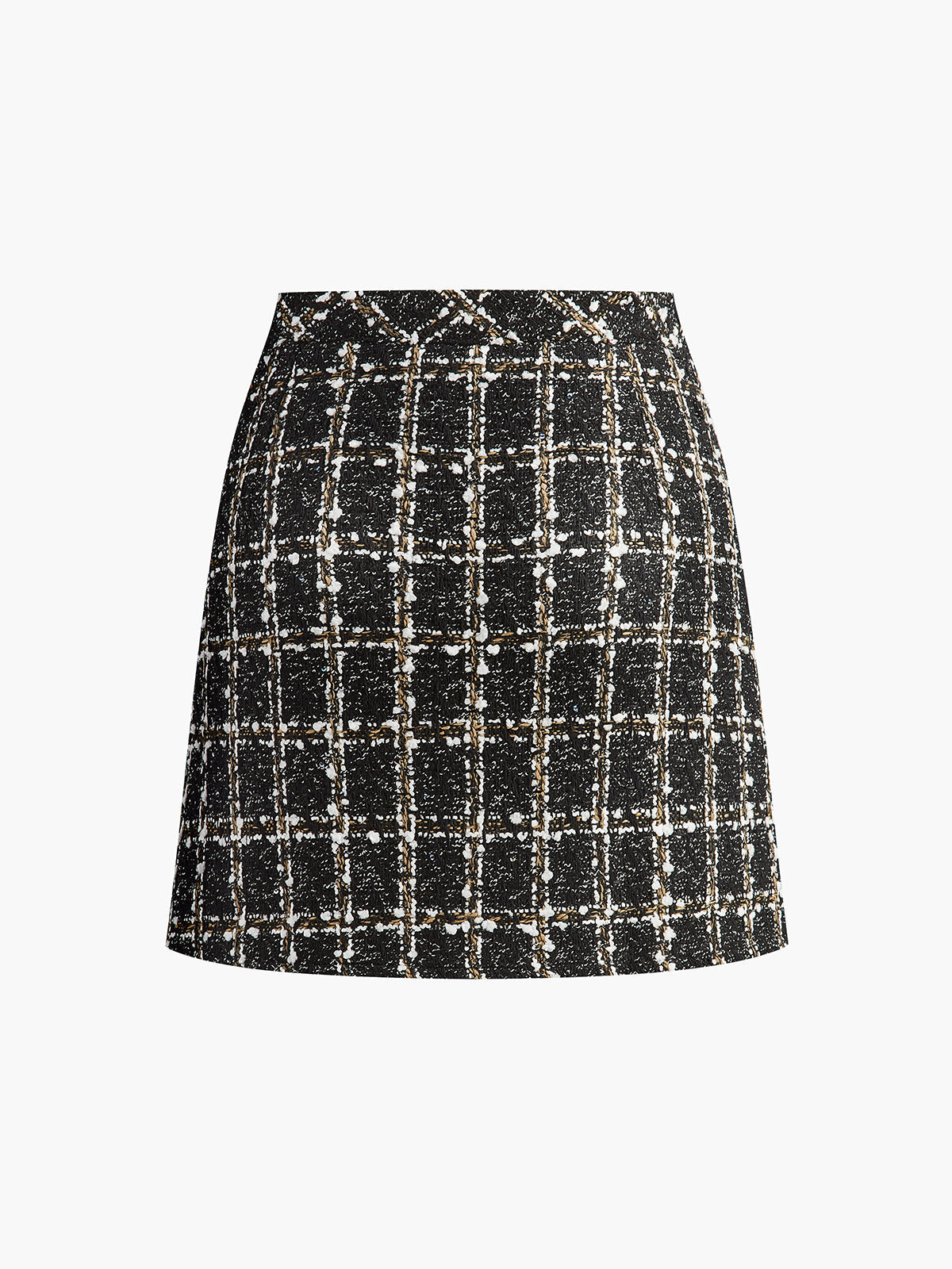 Mid-Waist Checked Mini Skirt