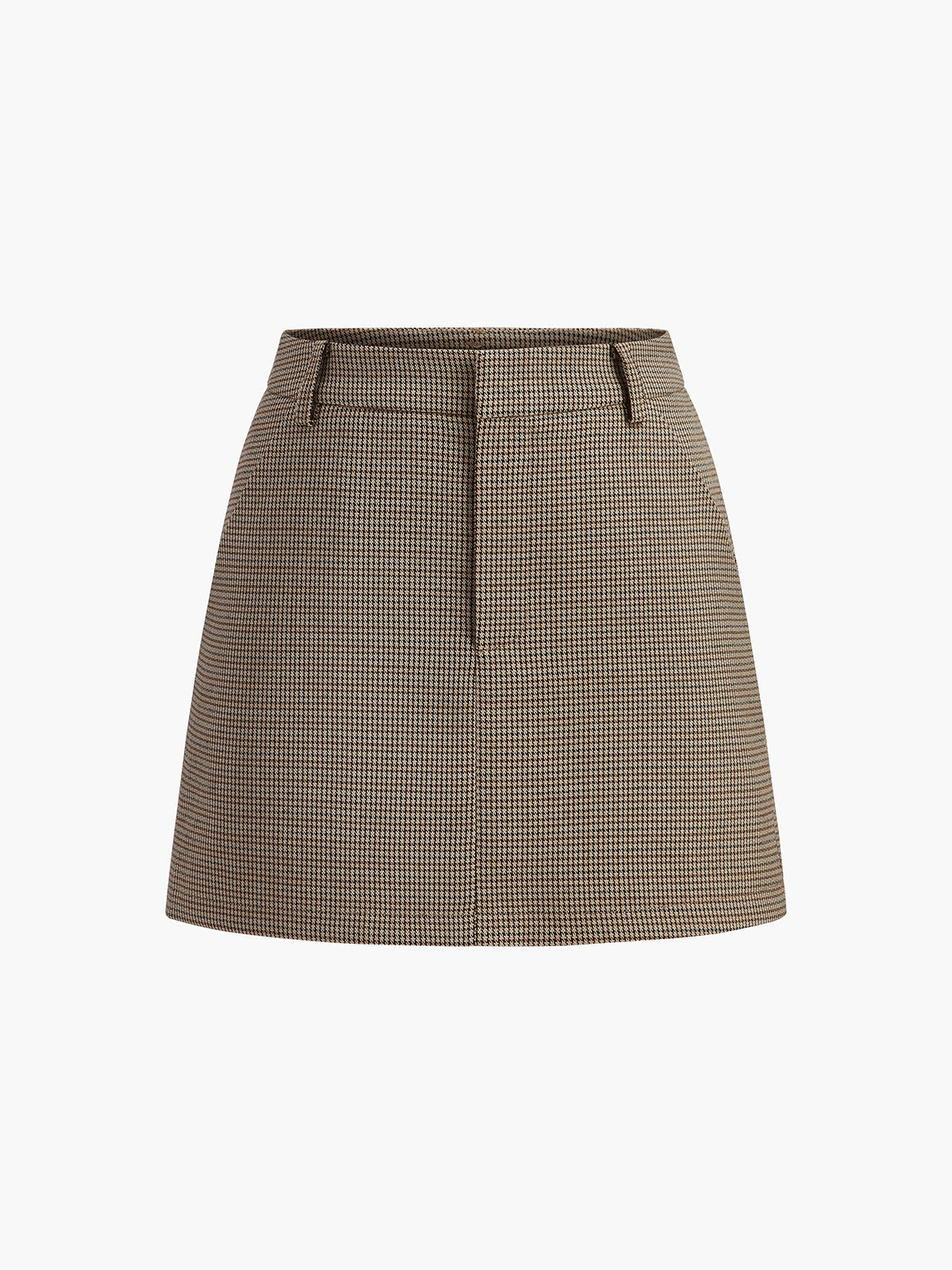 Plaid Pockets A-Line Mini Skirt
