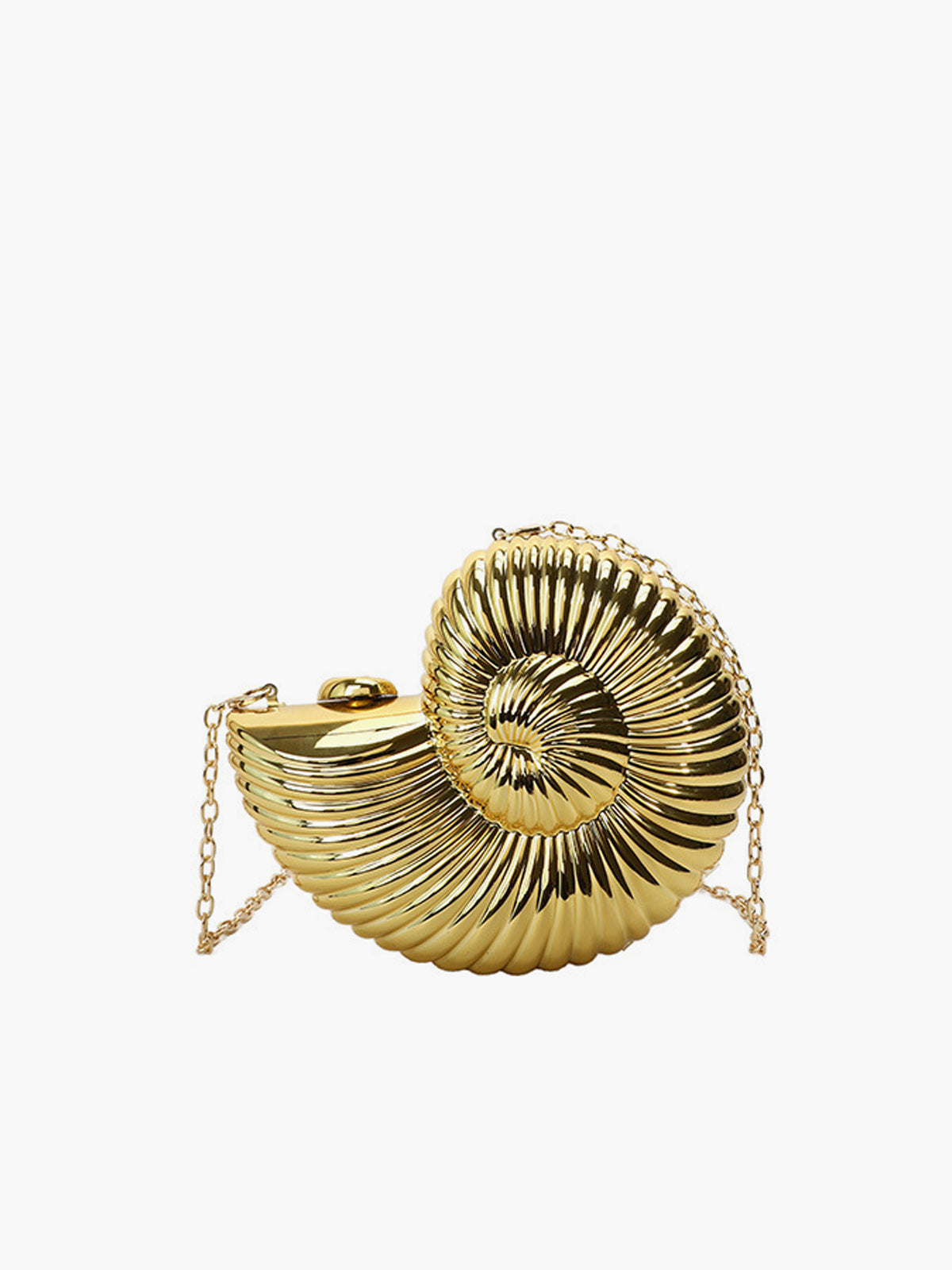 Sac coquillage spirale dorée 