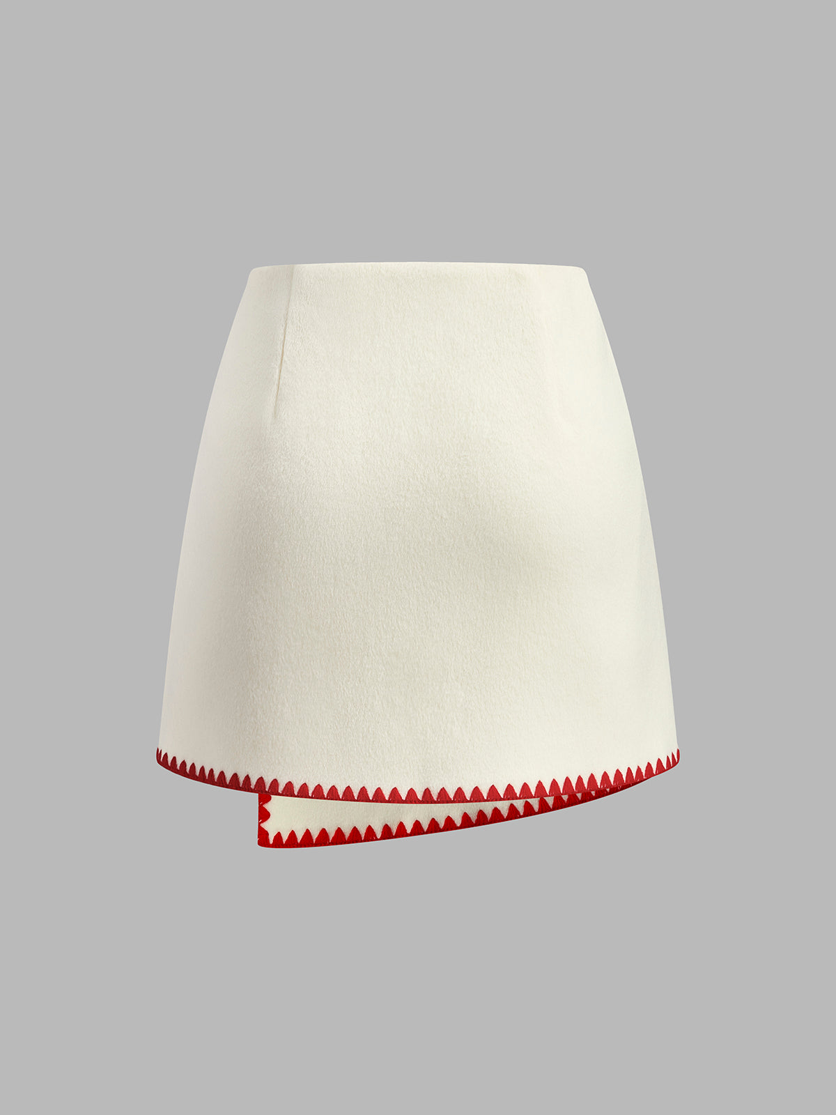 Tweedrock mit kontrastierender Stickereiborte 