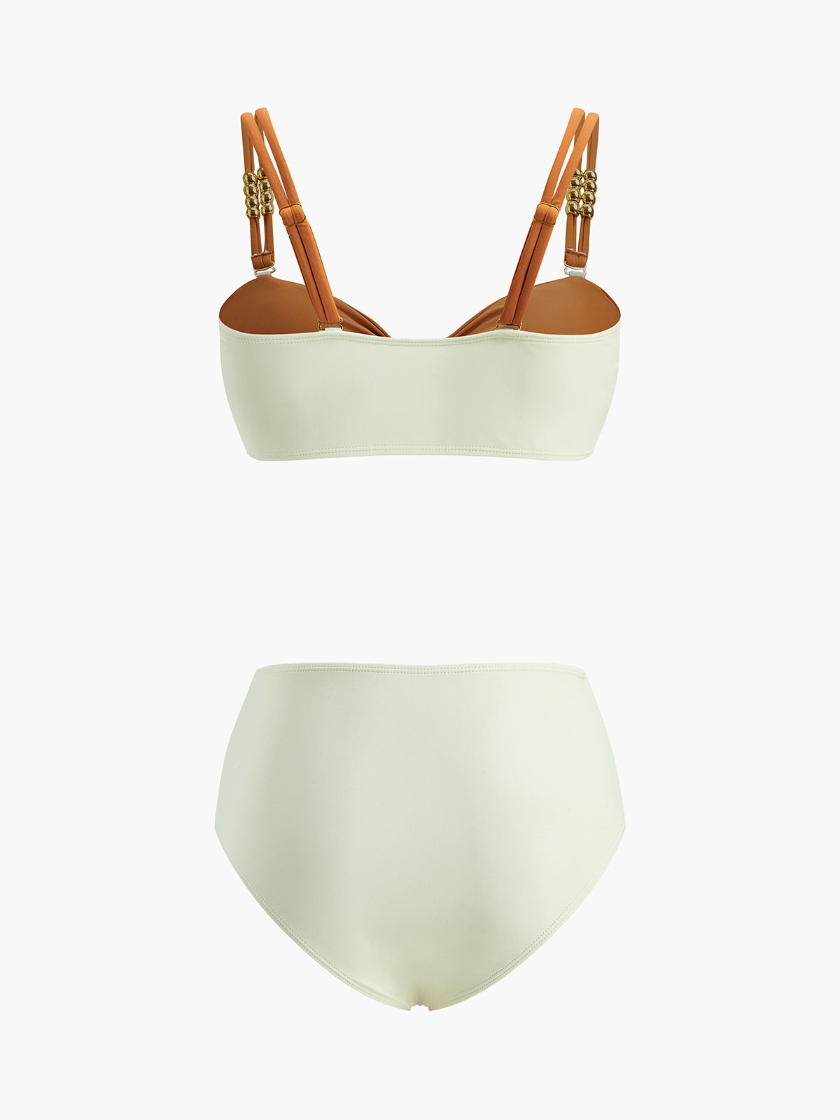 Verziertes Retro-Bikini-Set im Color-Block-Design