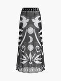 Jupe cache-maillot en maille imprimée transparente