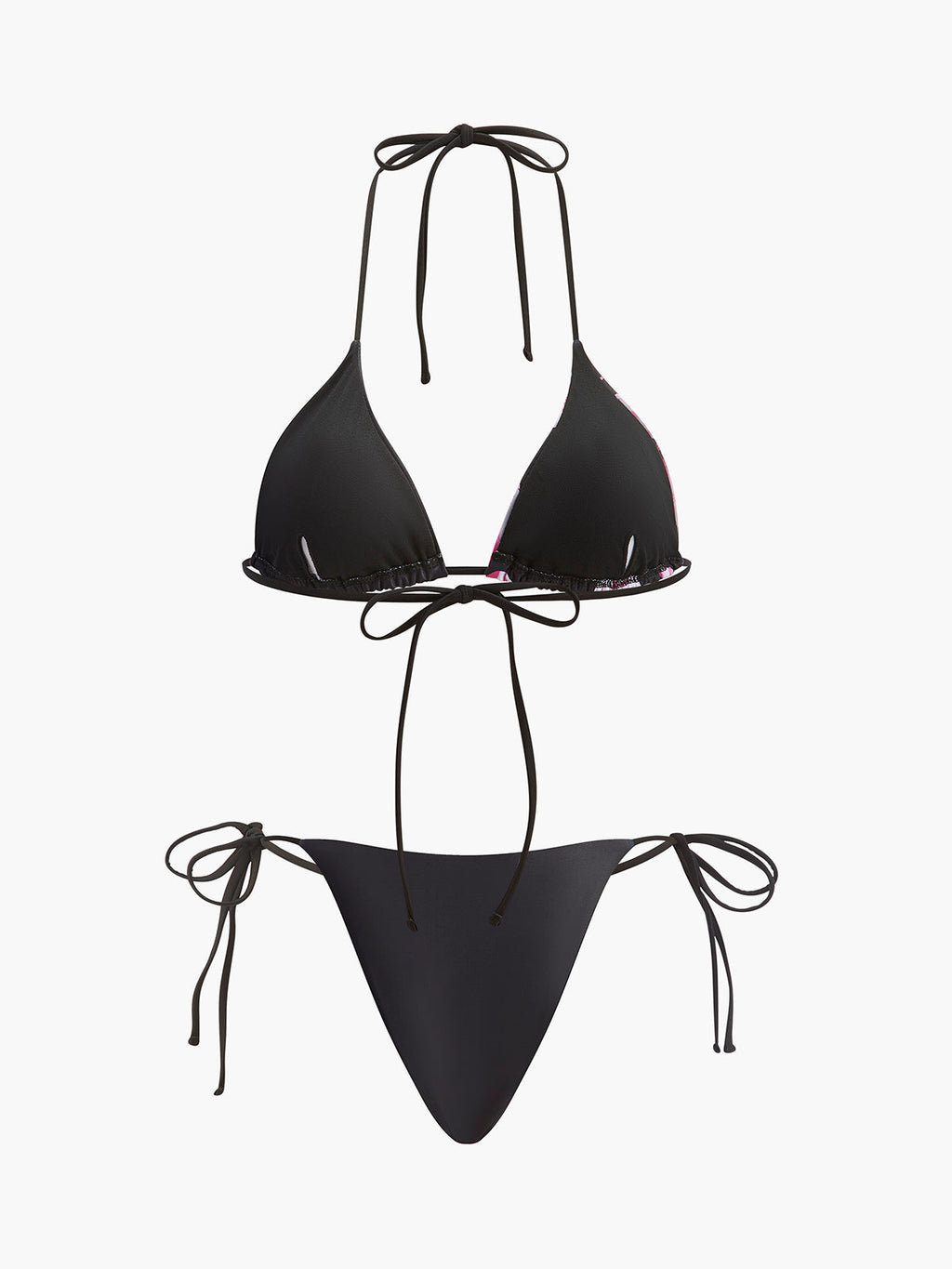 Bikini mit Blumenmuster und Netzrock