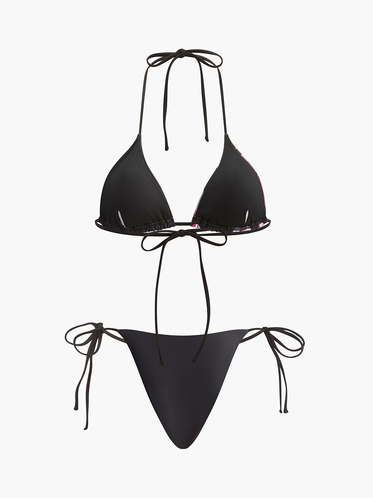 Bikini mit Blumenmuster und Netzrock