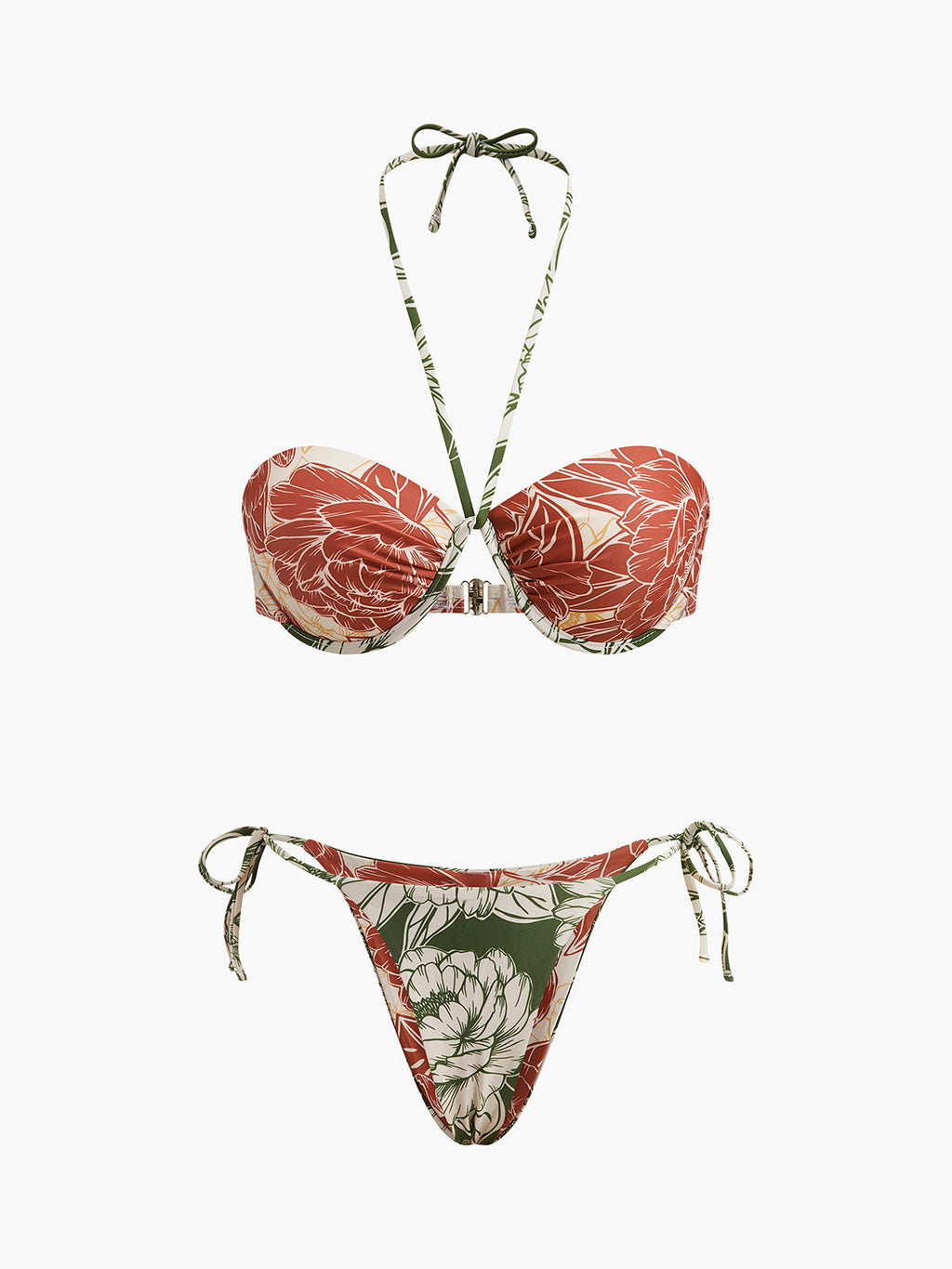 Blumen-Bikini-Set mit Wickelrock