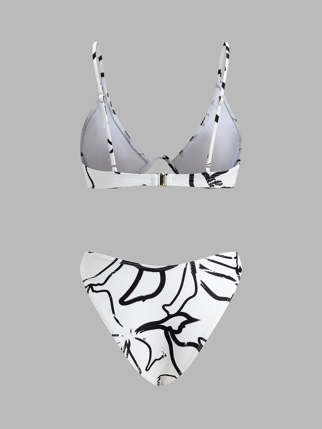 Bikini-Set mit Dreieckstop und abstraktem Print