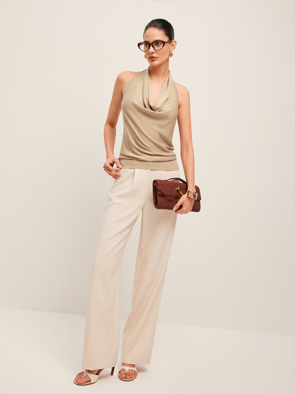 Cowl Neck Halter Top