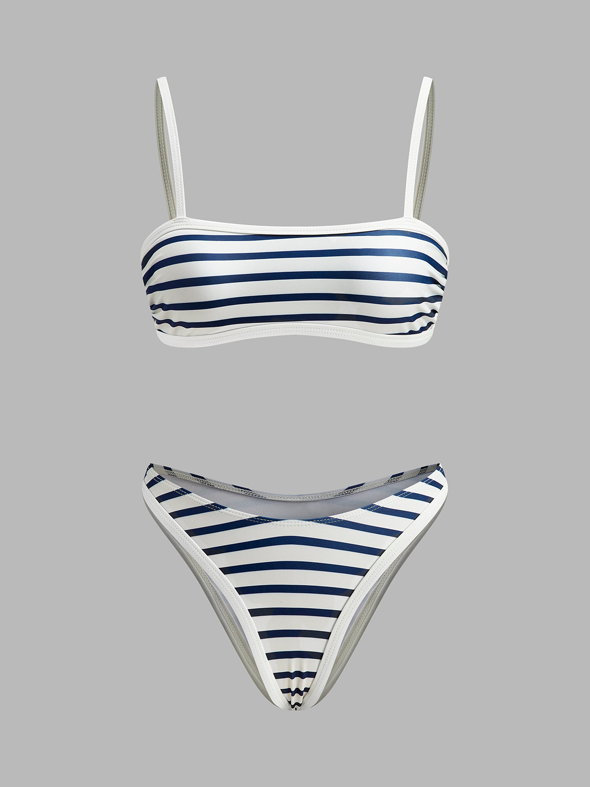 Maritim gestreifter High-Cut Bikini