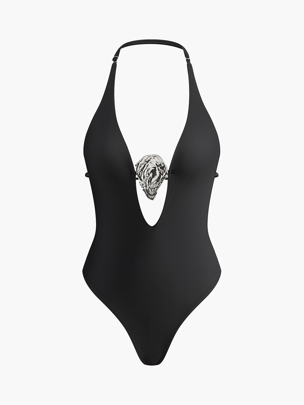 Plunge Halter One-Piece Swimsuit