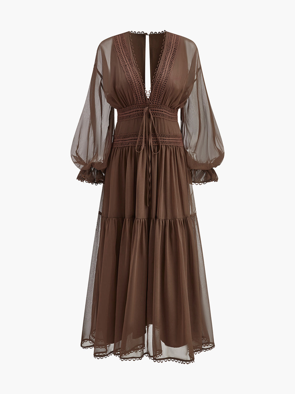 Robe en mousseline semi-transparente style bohème