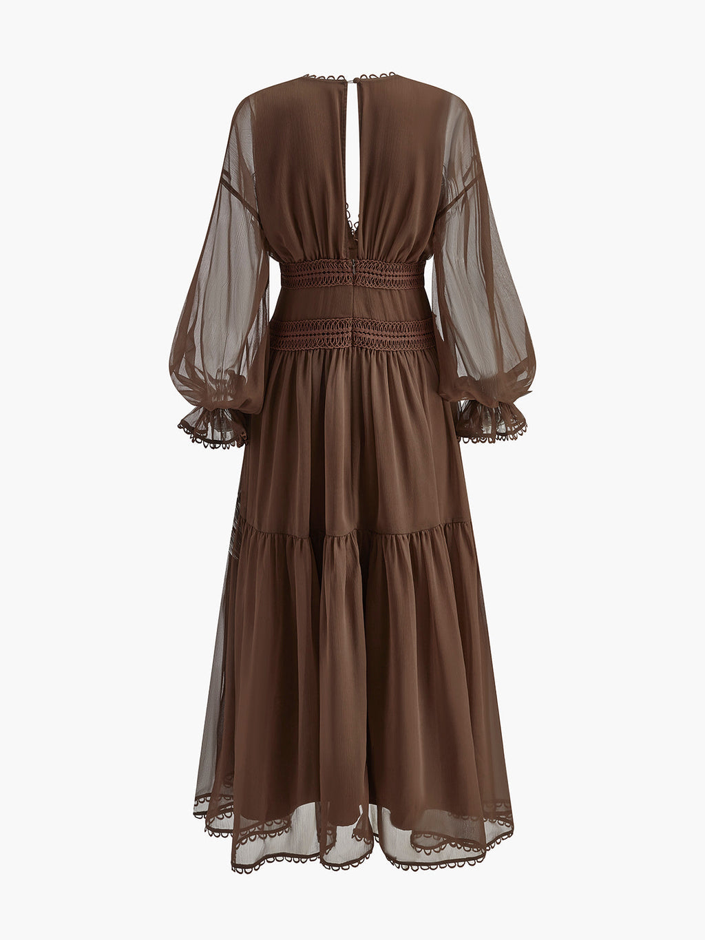 Robe en mousseline semi-transparente style bohème