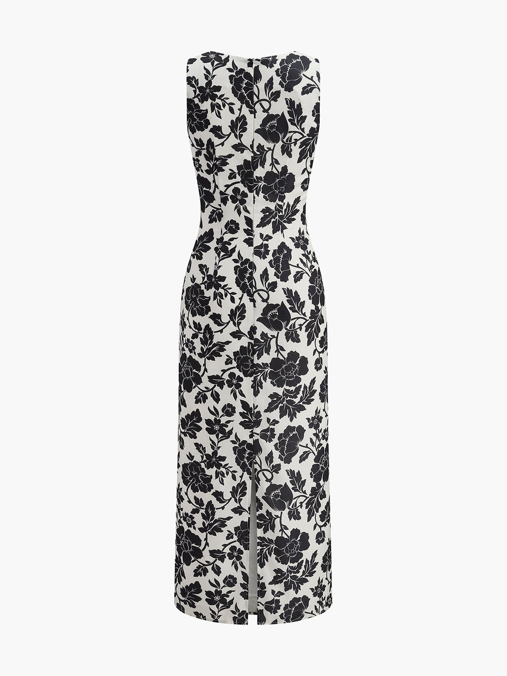 Geblümtes Slipdress mit eckigem Ausschnitt
